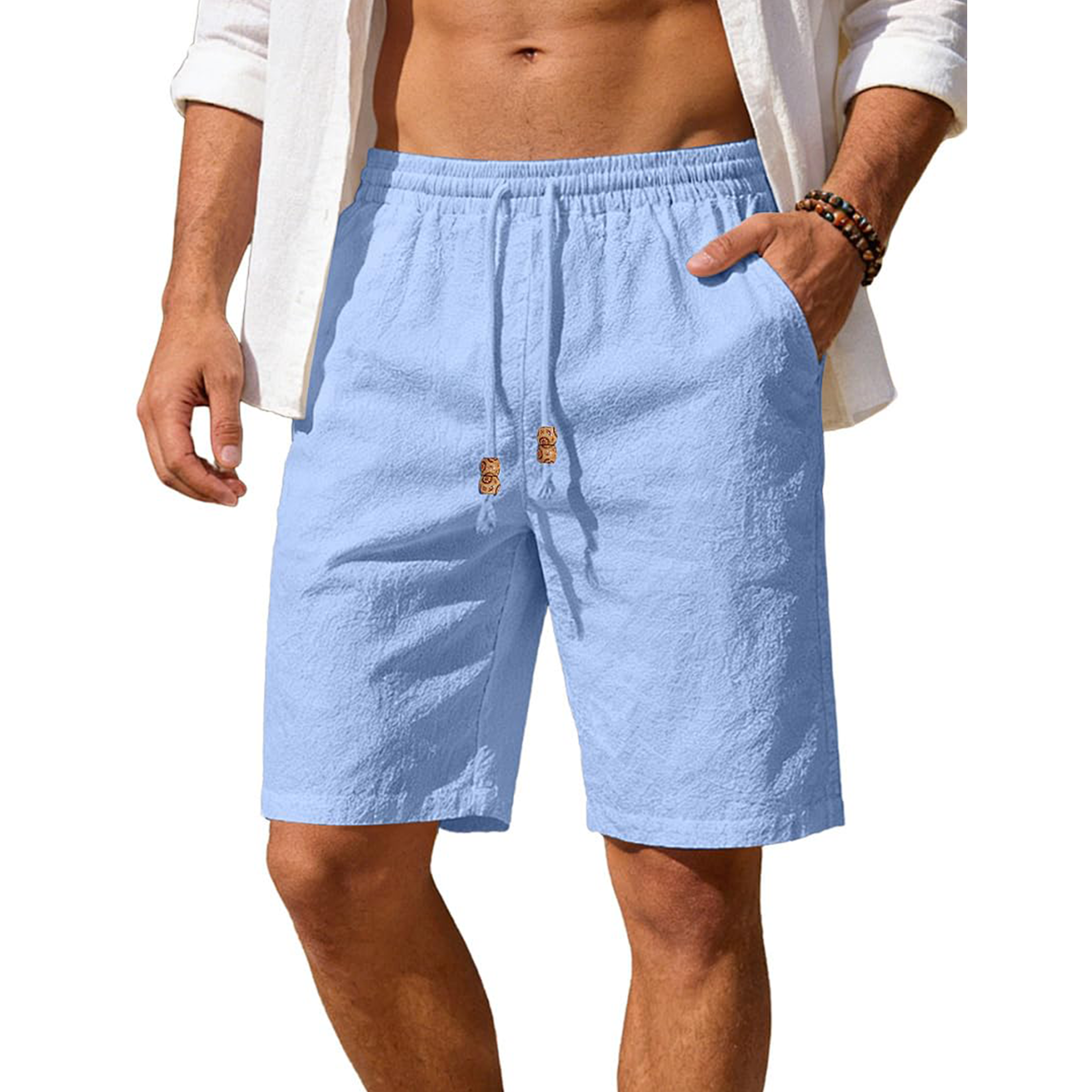 Men's Cotton Linen Casual Shorts