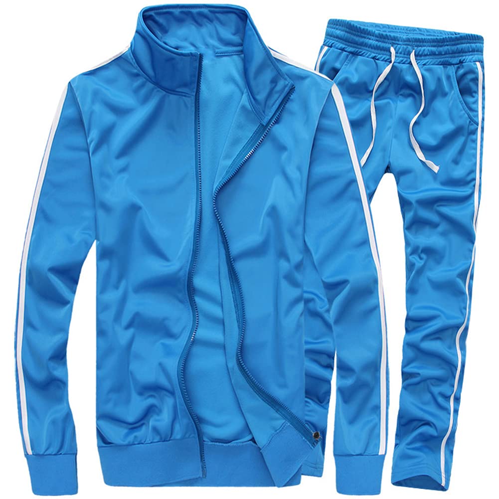 Men's Activewear Full Zip Warm Tracksuit Sports Set