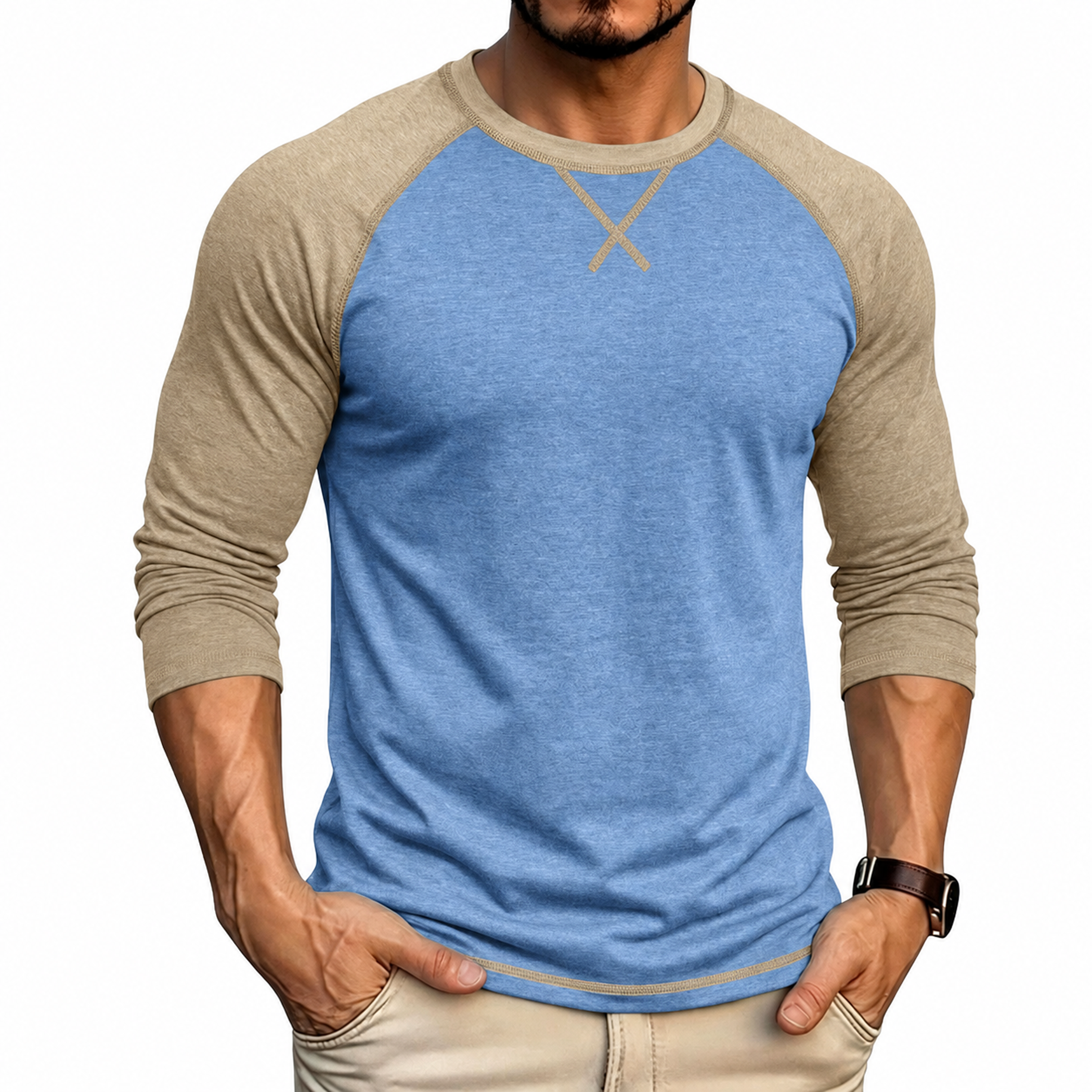 Men's Contrast Raglan Long Sleeve T-Shirt