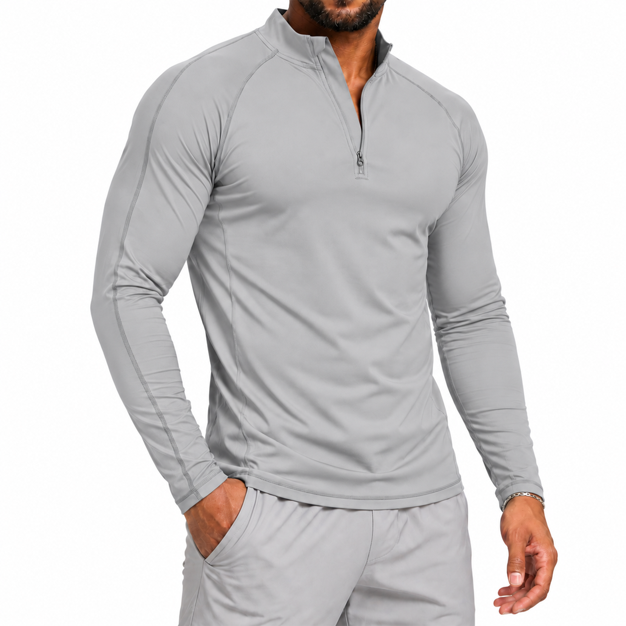 Men's 1/4 Zip Long Sleeve Quick Dry Performance Shirt