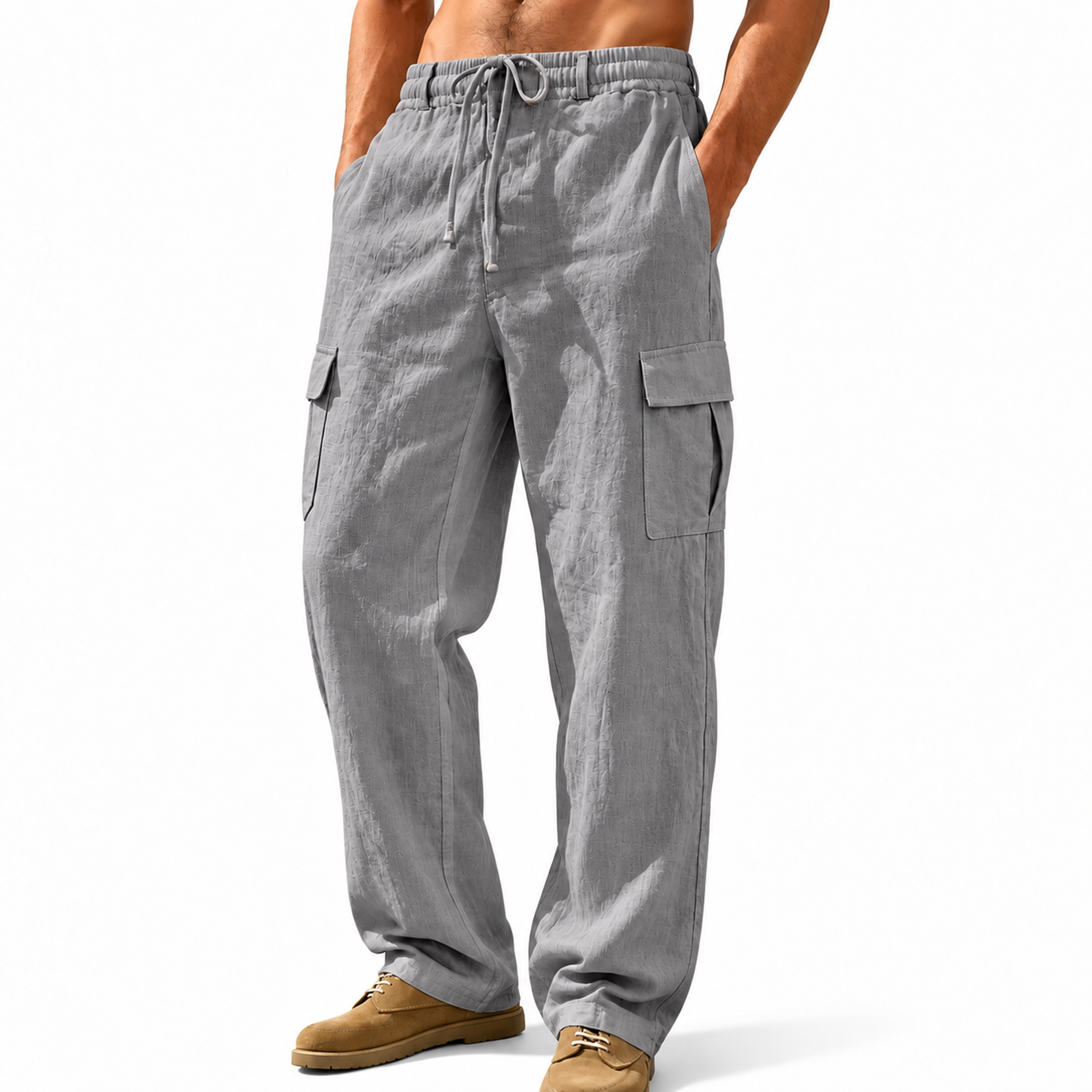 Men's Casual Linen Utility Pants