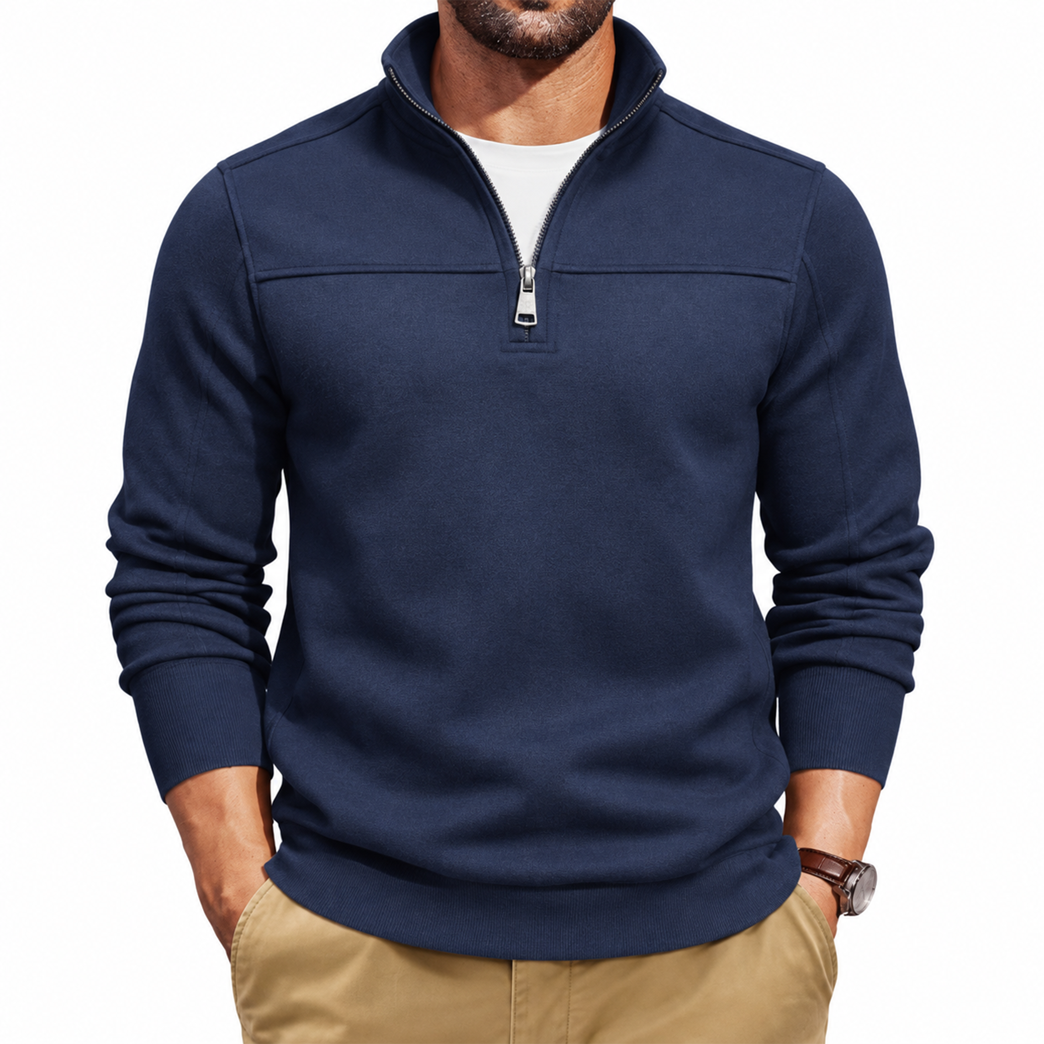 Men's Cotton Quarter-Zip Pullover