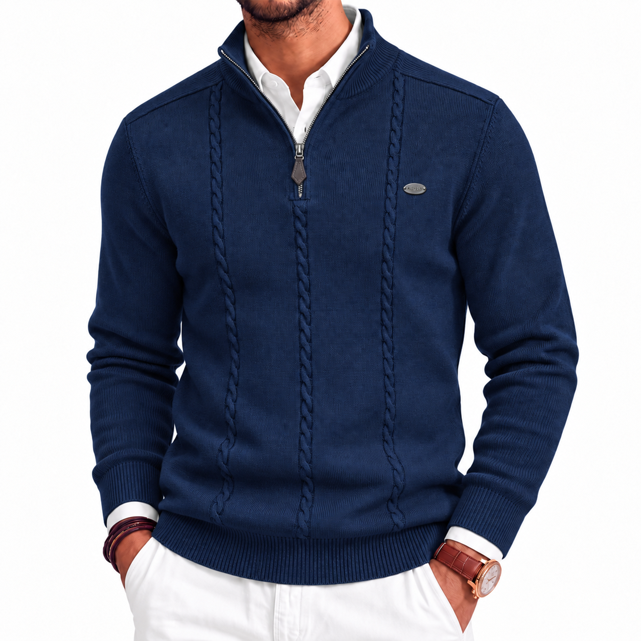Men's Cotton Quarter-Zip Sweater