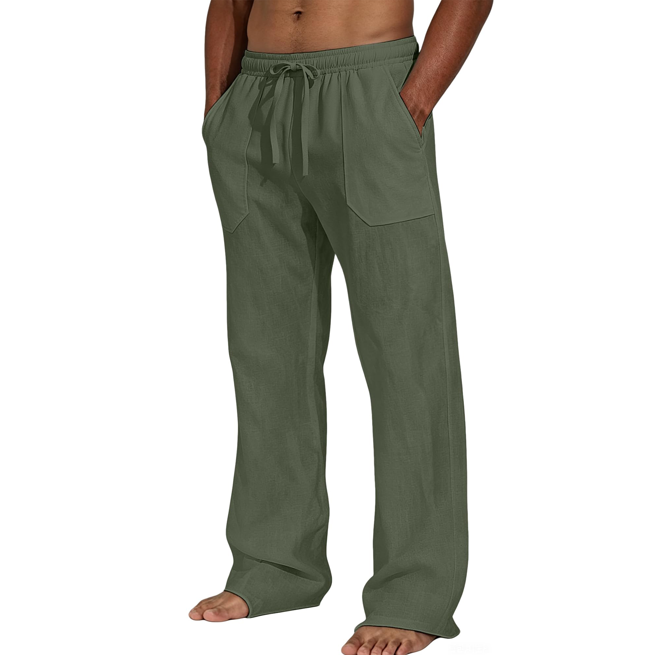 Men's Cotton Linen Drawstring Pants