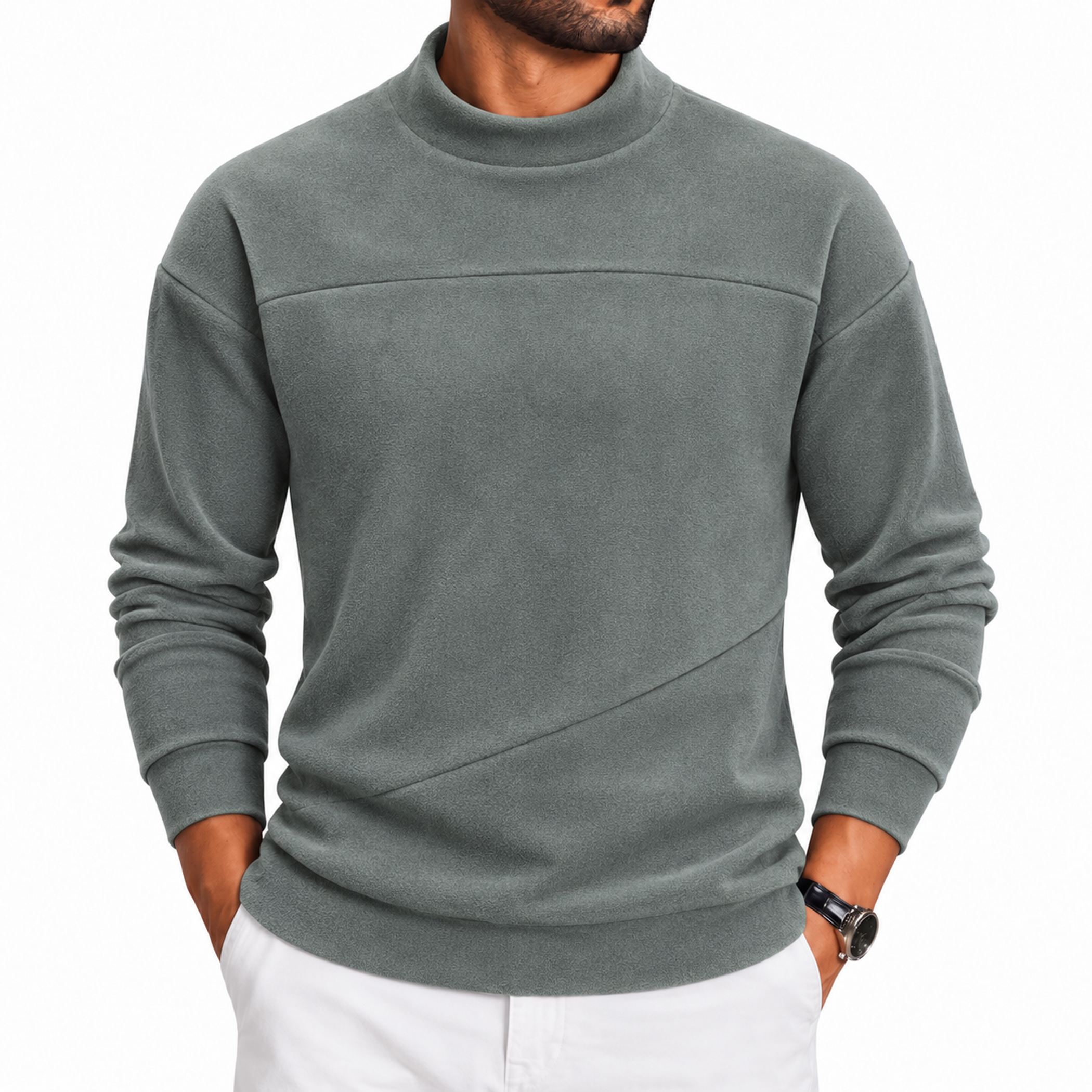 Men's Heavyweight Mock Neck Pullover