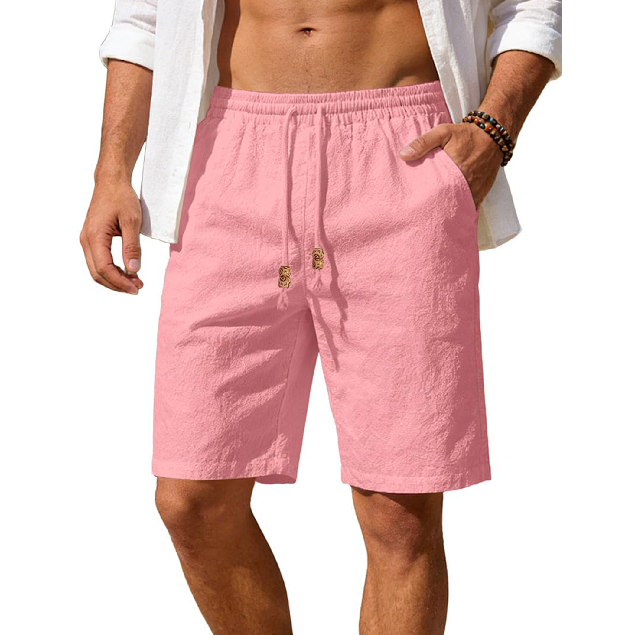 Men's Cotton Linen Casual Shorts