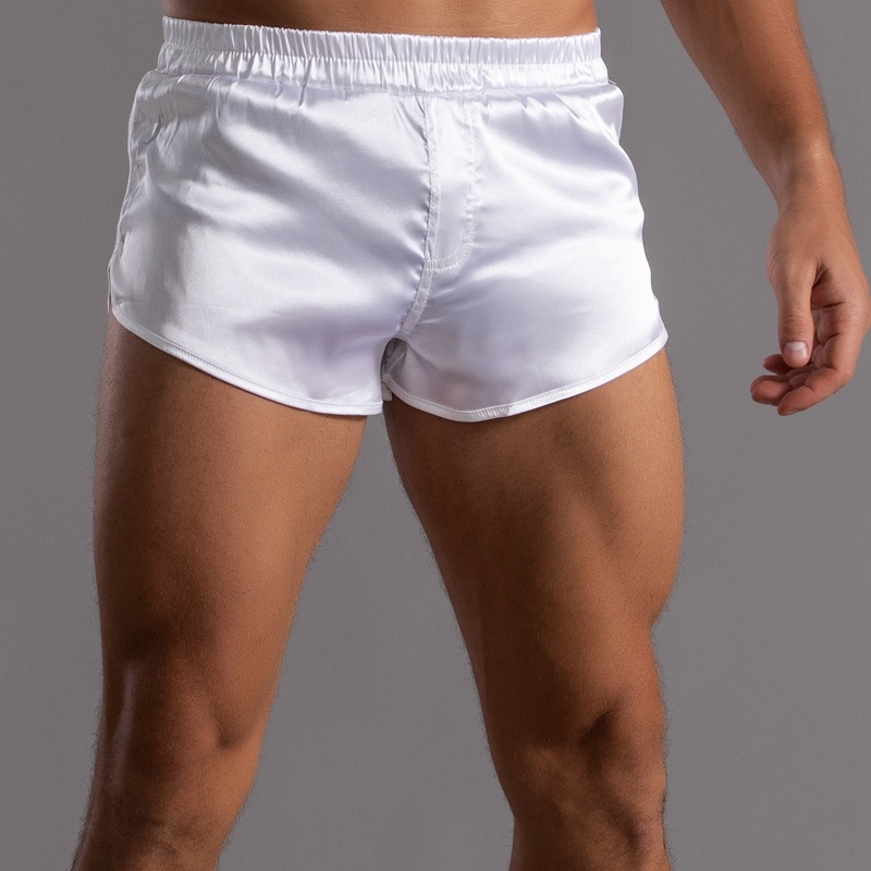 Men's Silk Boxer Shorts Plus Size Comfortable Home Sleep Shorts