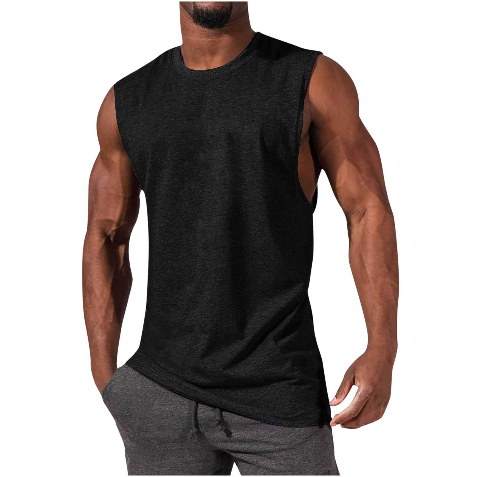 Men's Muscle Fit Leisure Walker Solid Color T-Shirt