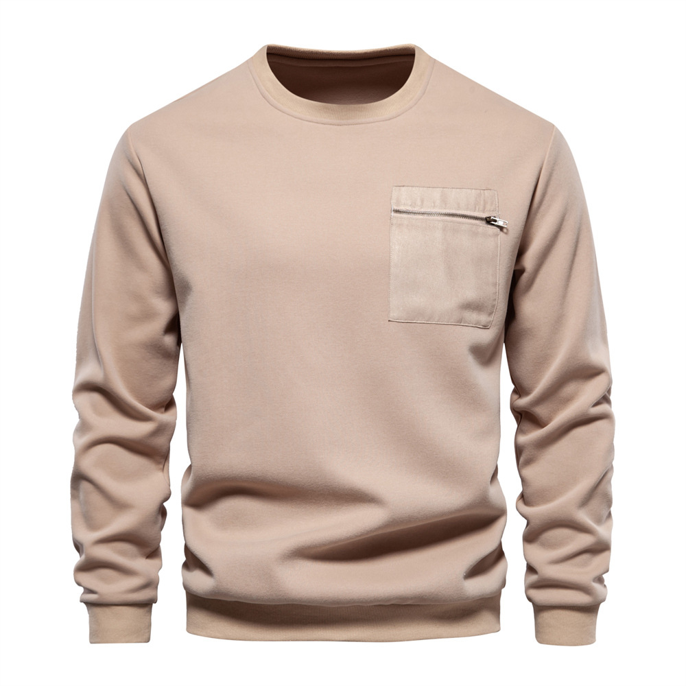 Men's Casual Classic Design Crew Neck Pullover Sweatshirt