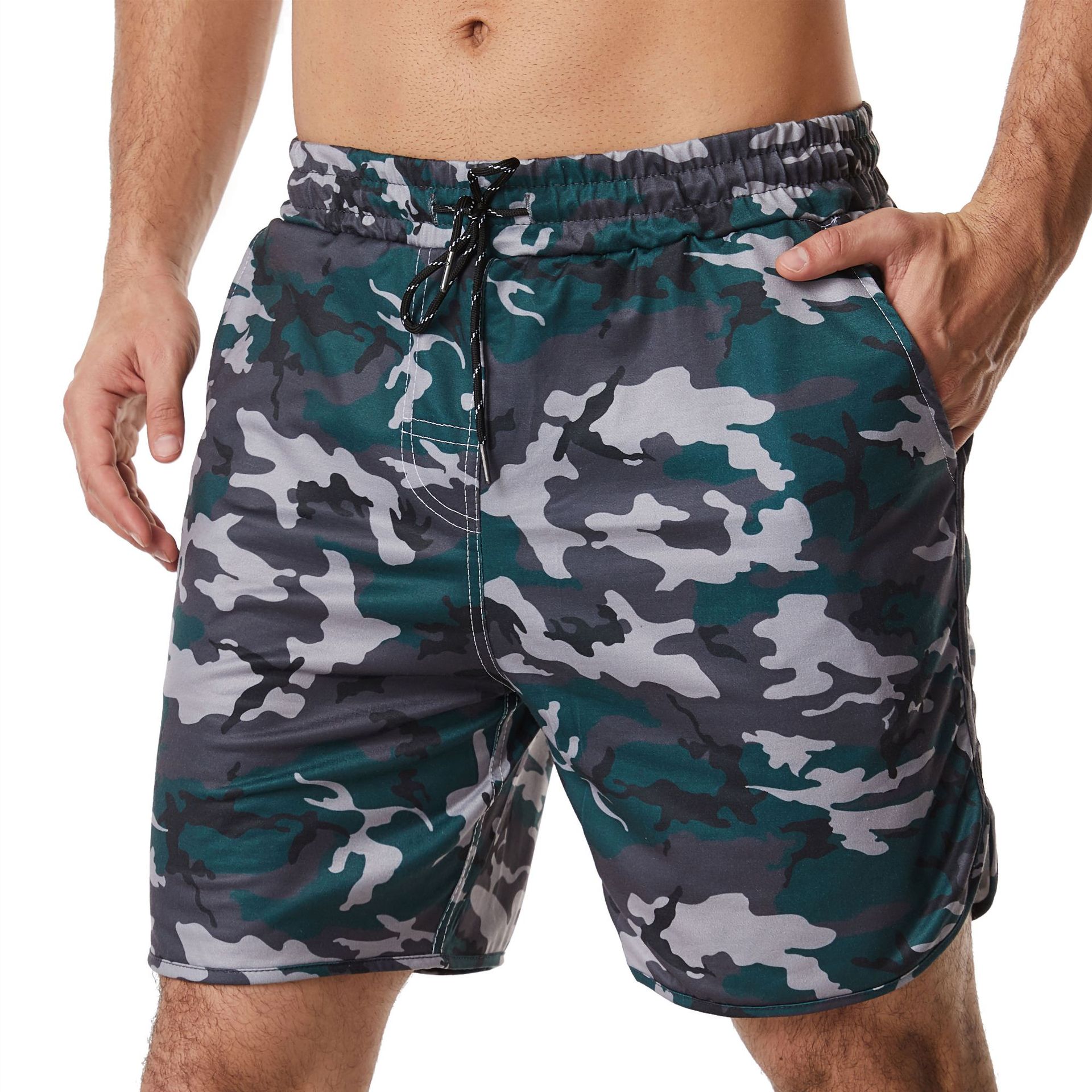 Men's Camouflage Shorts - Fashionable Athletic Casual Mid-Thigh Shorts