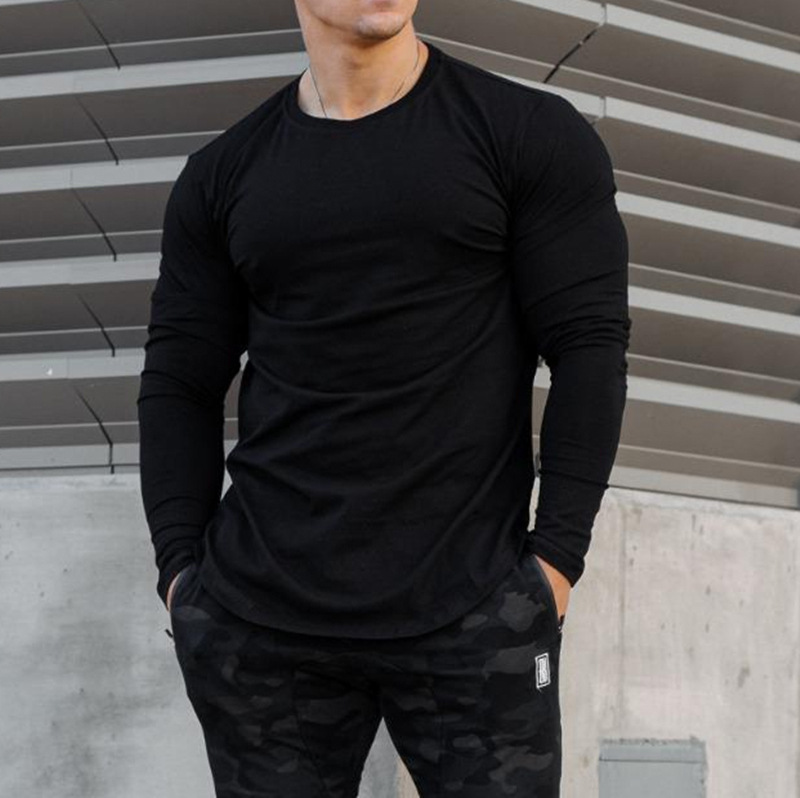 Men's Basic Long Sleeve Cotton T-shirt