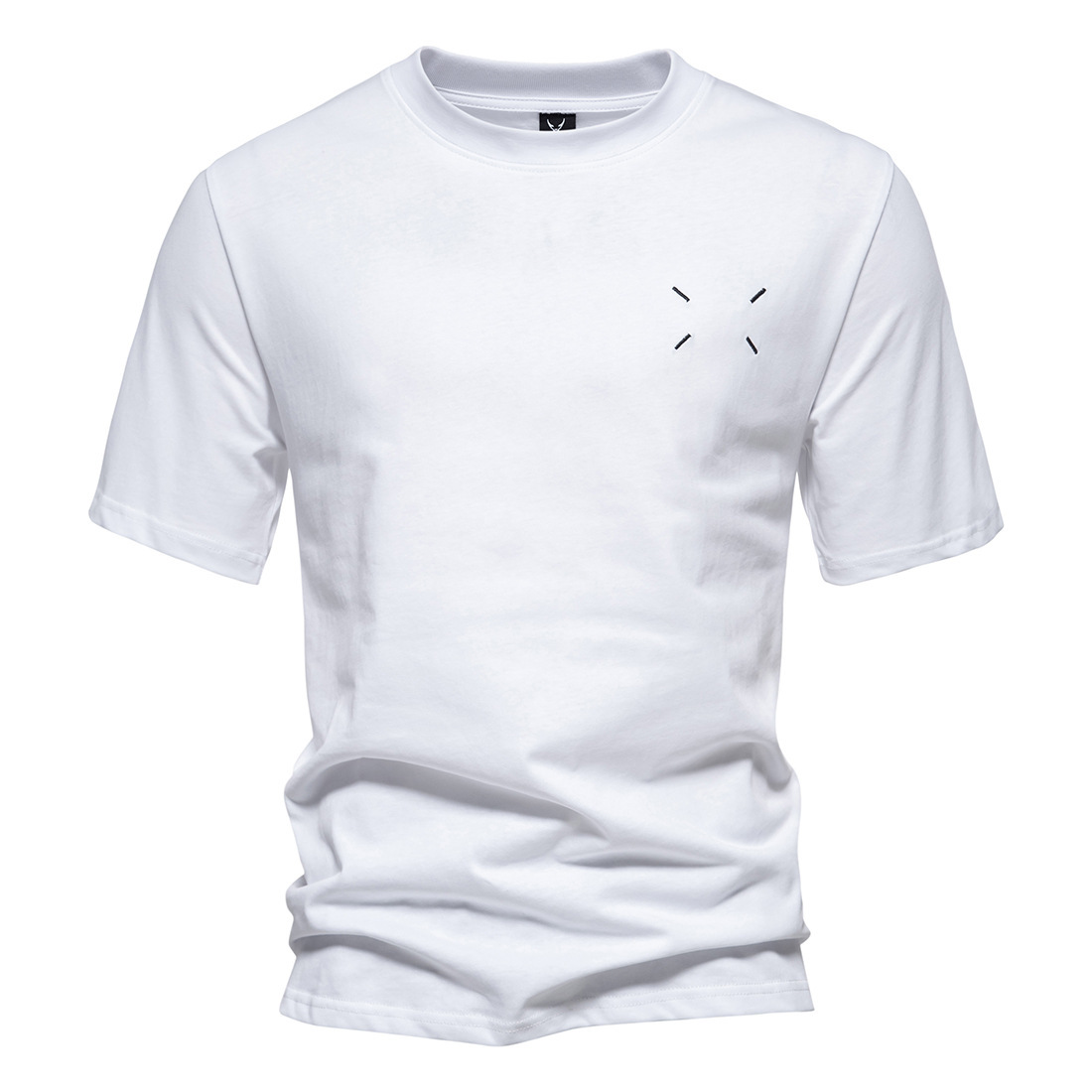 Men's Cotton Embroidered Round Neck Short Sleeve T-Shirt