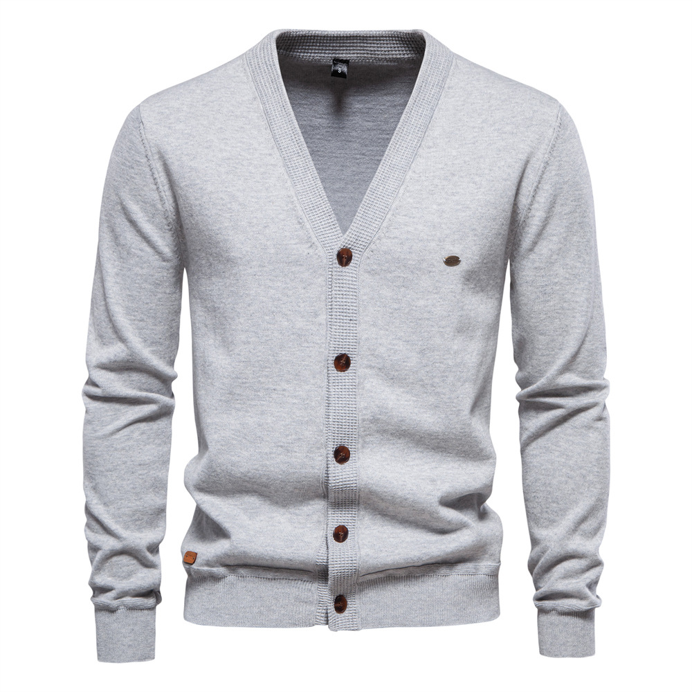 Men's V-Neck Cardigan Sweater – Slim Fit, High-Quality Knit for Business & Casual Wear