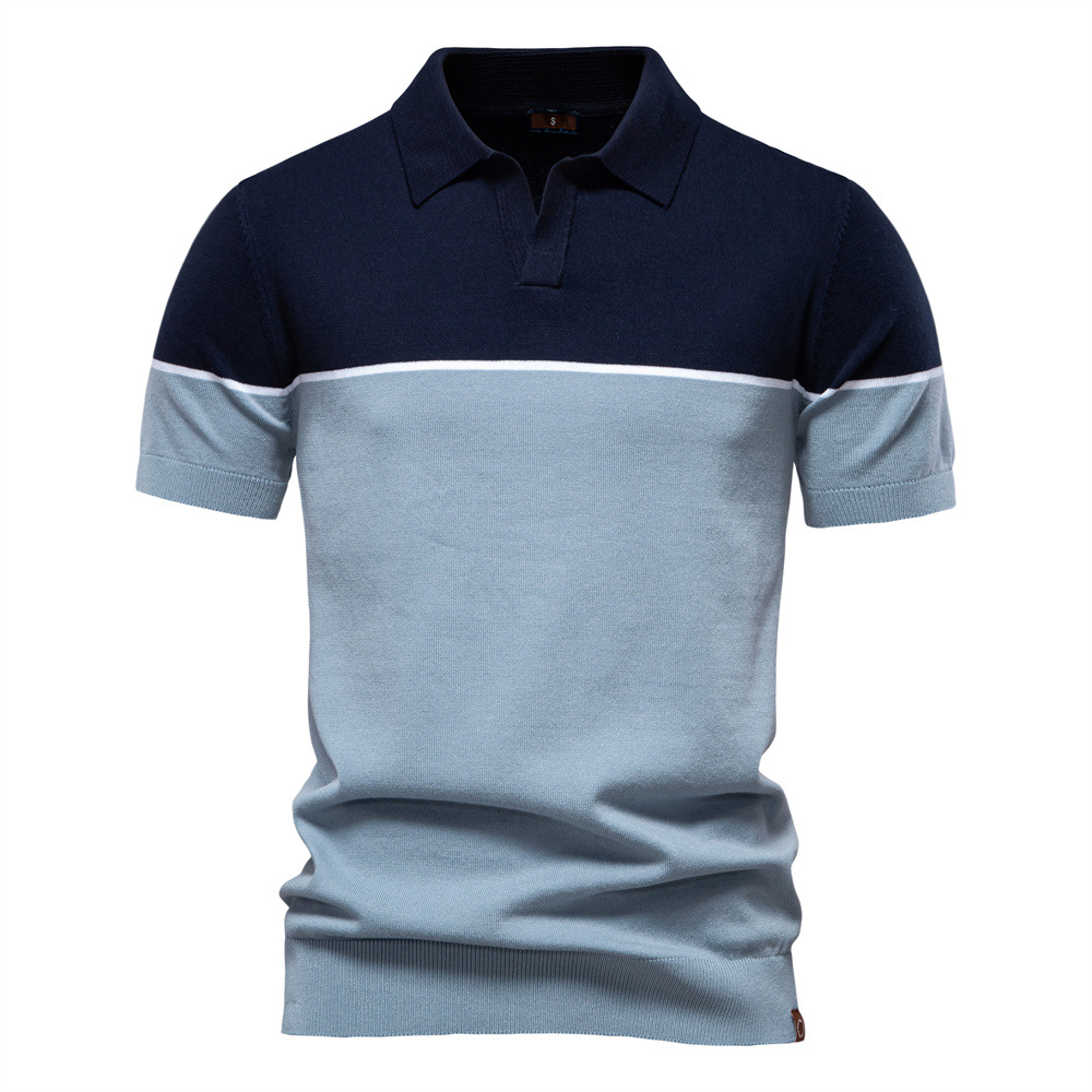 Men's Colorblock Knit Polo Shirt