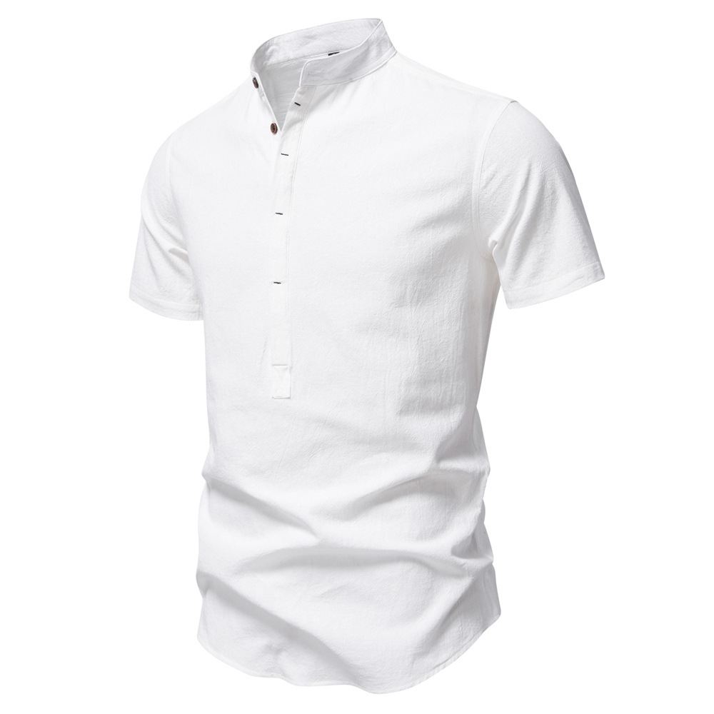 Men's Cotton Linen Short Sleeve Shirt