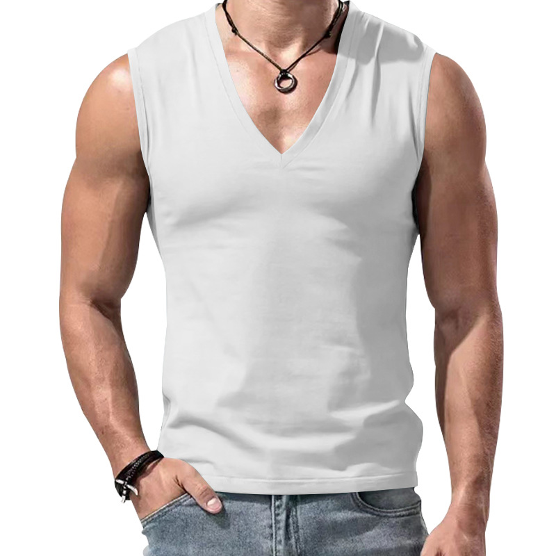 Men's Solid Color V-neck Casual Vest