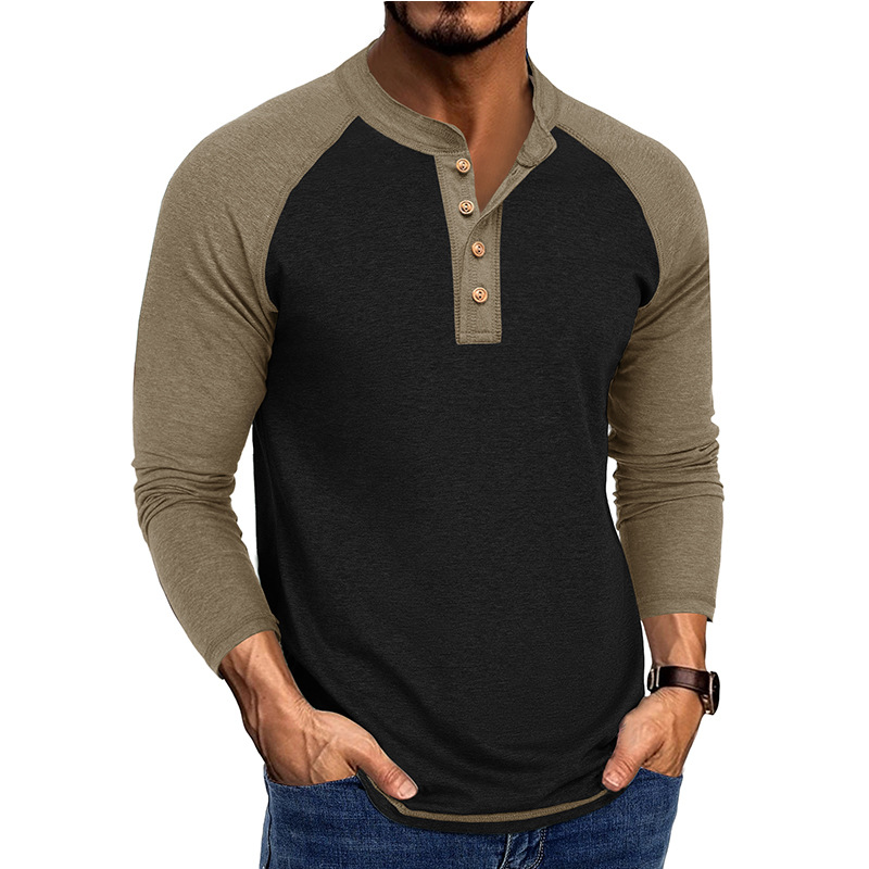 Men’s Raglan Henley Long Sleeve Shirt