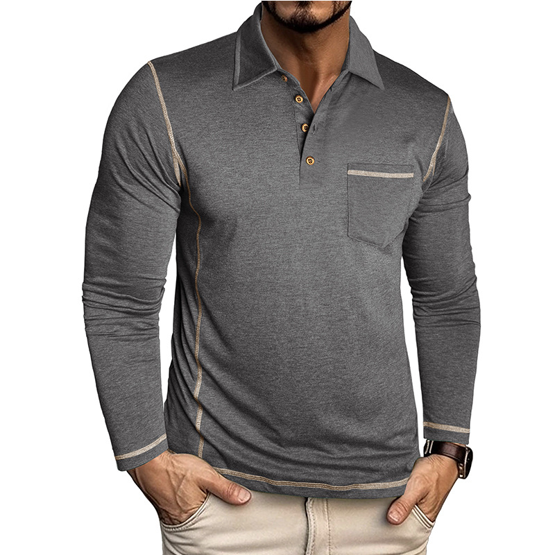 Men’s Retro Long Sleeve Polo Shirt