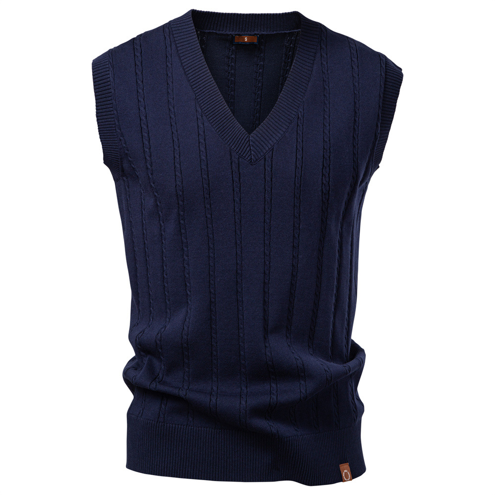 Men’s Cable Knit V-Neck Sweater Vest
