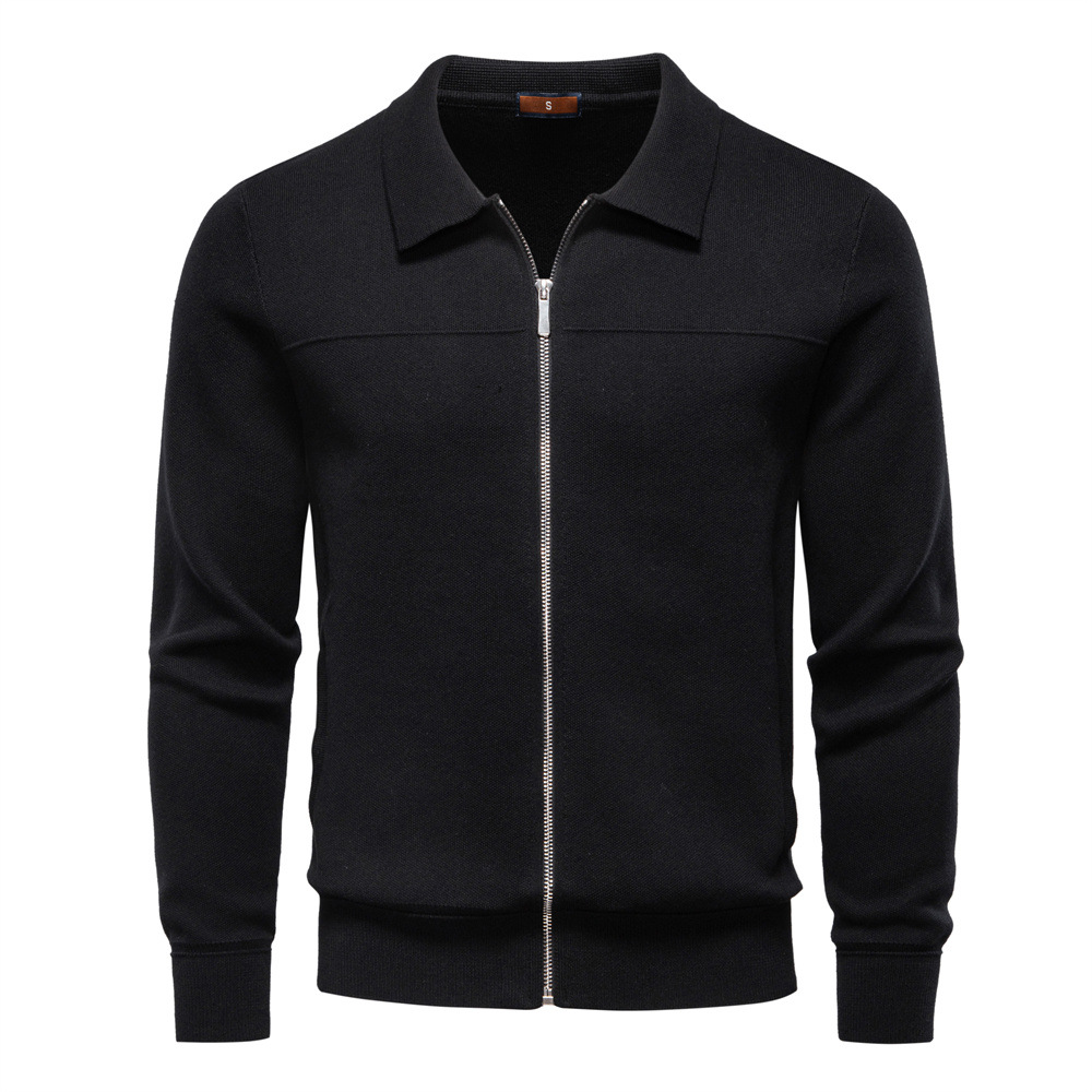 Men’s Cotton Knit Zip Jacket Cardigan