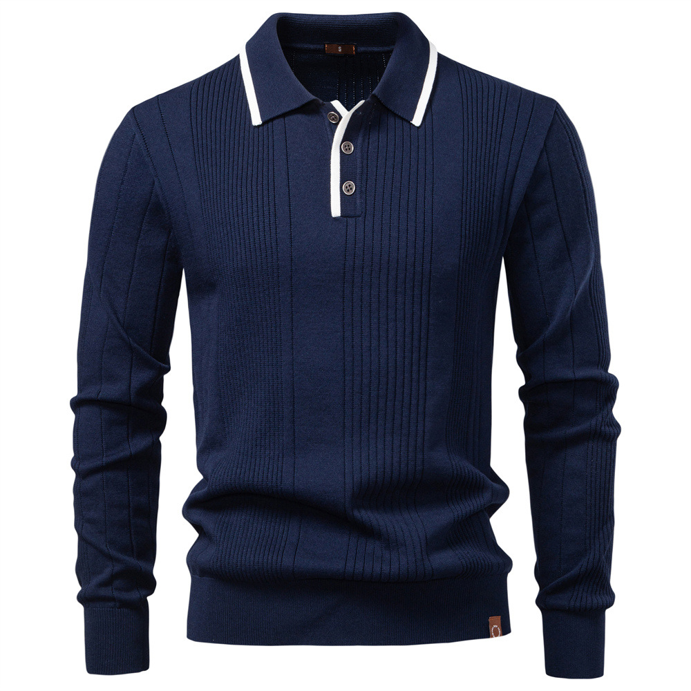 Men’s Colorblock Knit Polo Sweater