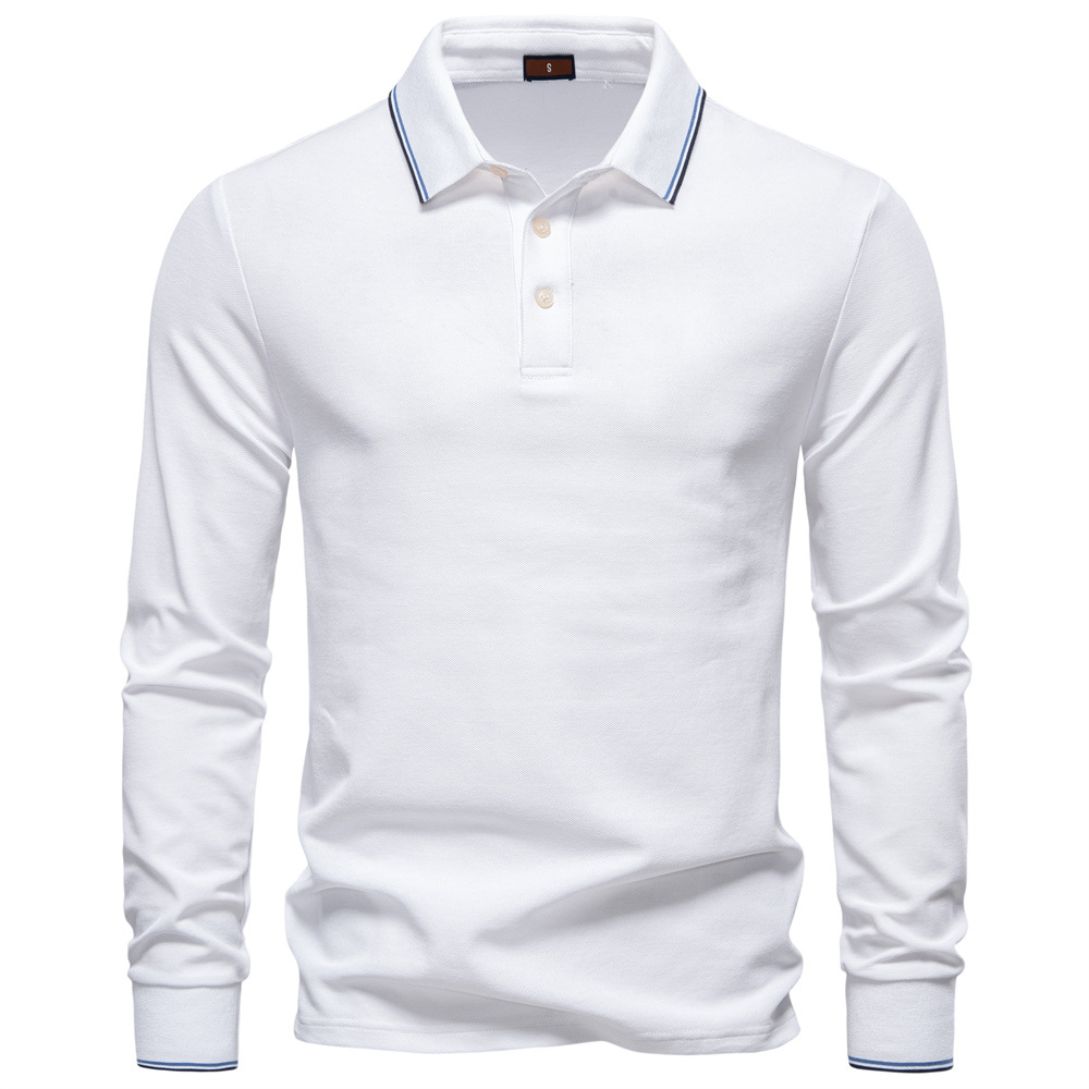 Men’s Long Sleeve Cotton Polo Shirt