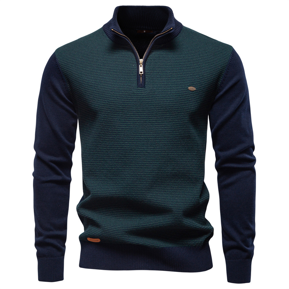 Men’s Half-Zip Cotton Knit Sweater