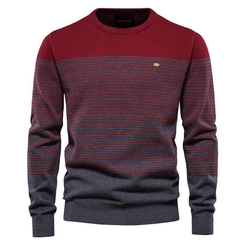 Men's Retro Striped Knit Sweater