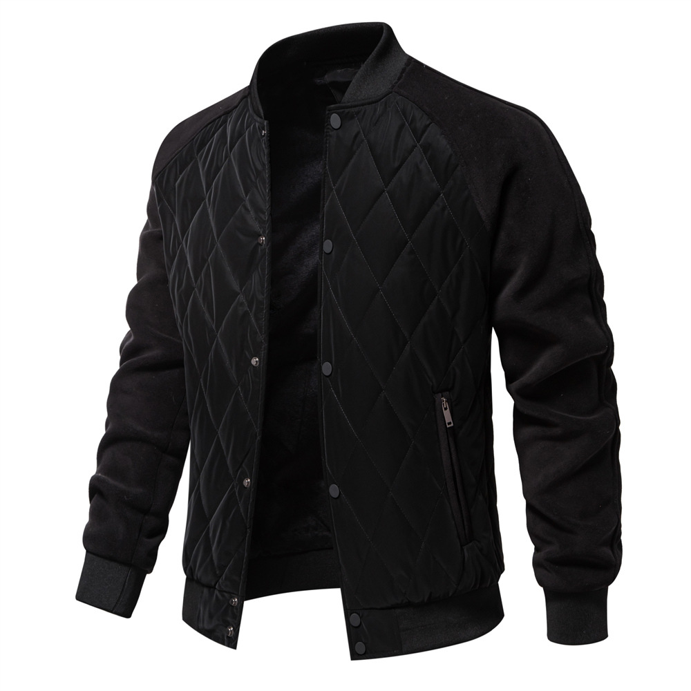Men's Windproof Padded Stand Collar Bomber Jacket