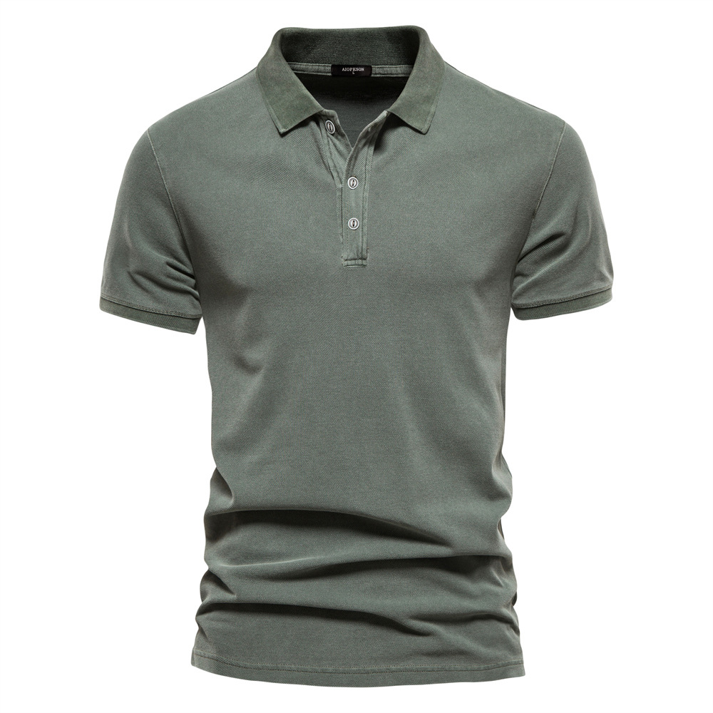 Men's Slim Fit Washed Cotton Polo Shirt