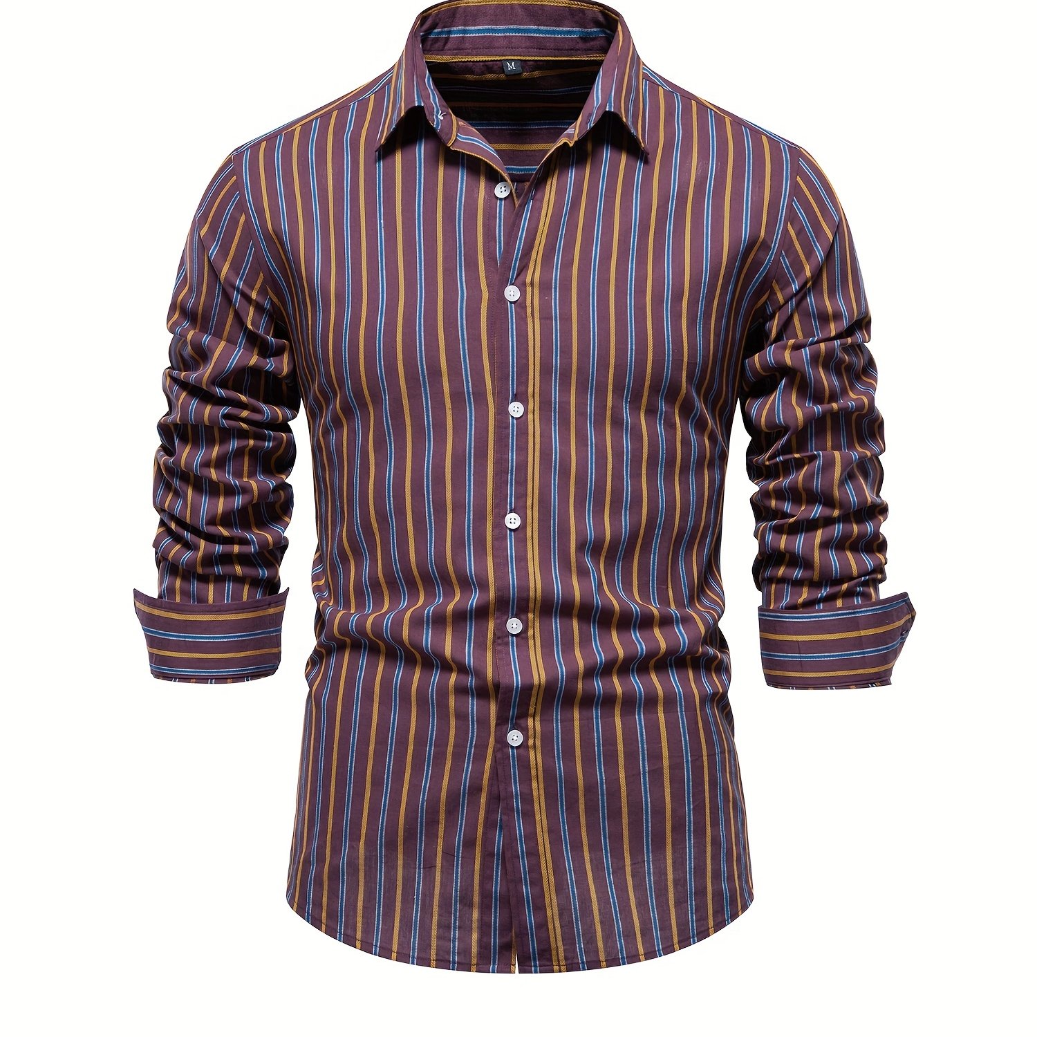 Men's Various Stylish Stripe Pattern Casual Daily Long Sleeve Lapel Shirt