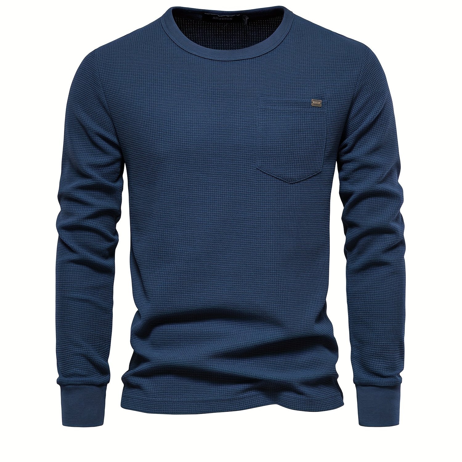 Men's Casual Comfy Long Sleeve Waffle T-shirt