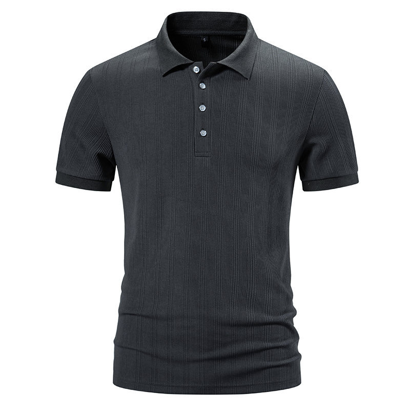 Men's Polo Shirt - Summer New Solid Color Casual Pique Collar Short Sleeve T-Shirt Base Shirt
