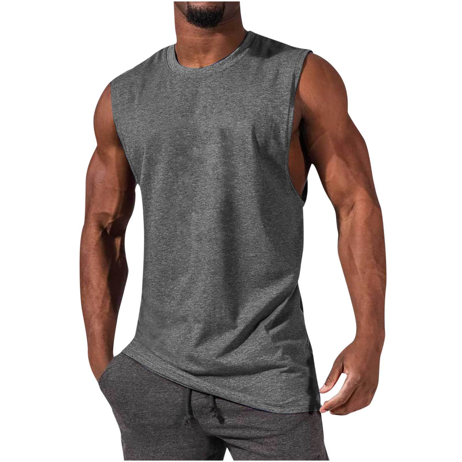 Men's Muscle Fit Leisure Walker Solid Color T-Shirt