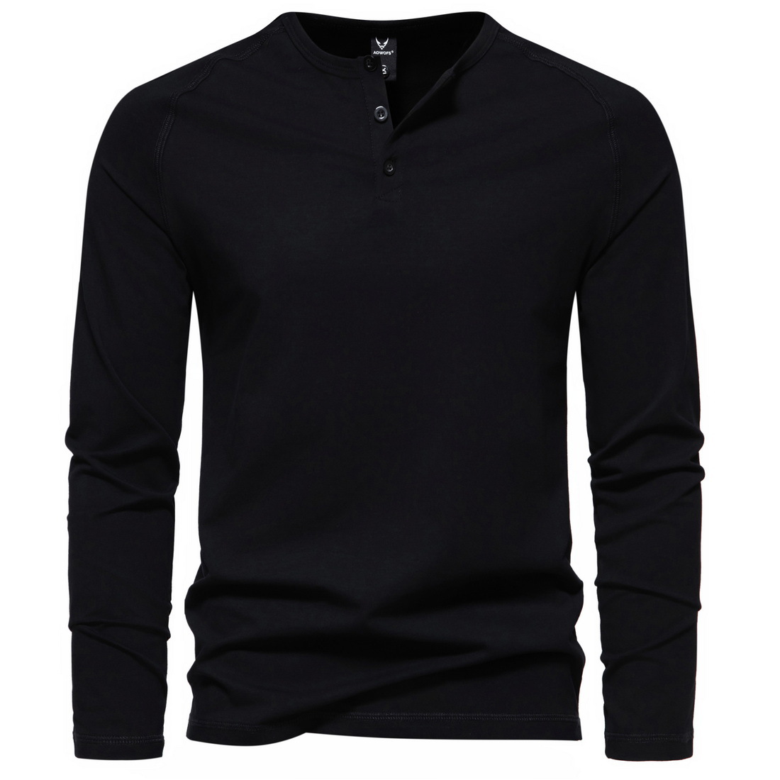 Men's Solid Color Casual Long Sleeve Henley T-shirt