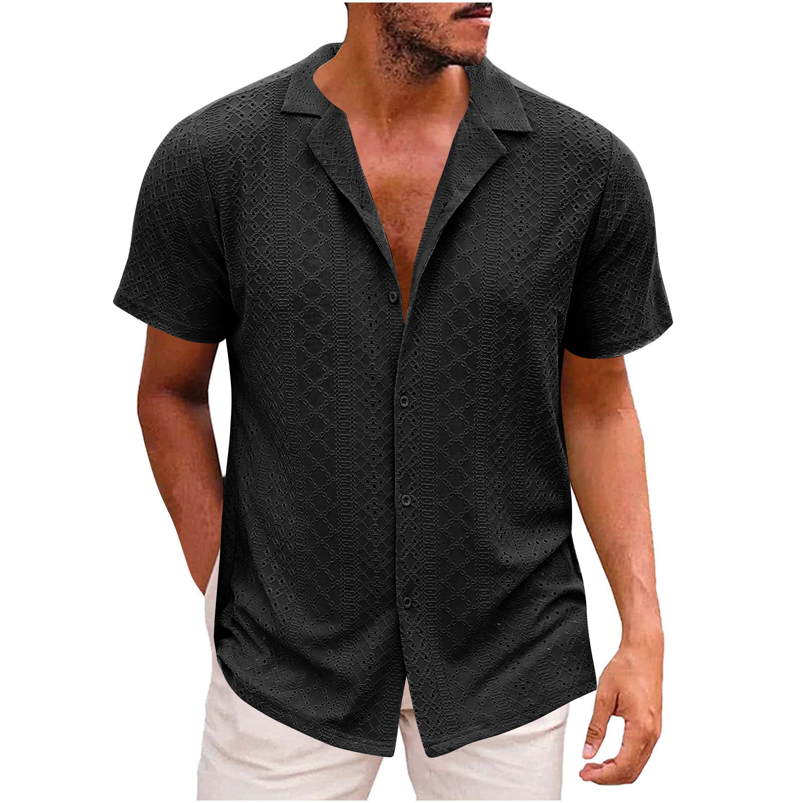 Men's New Fashion Turn-down Collar Shirt