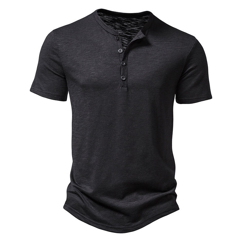Men's Muscle Henley Collar T-Shirt