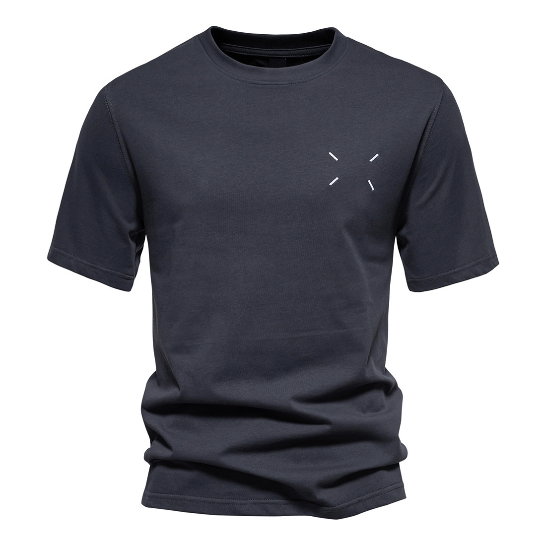 Men's Cotton Embroidered Round Neck Short Sleeve T-Shirt