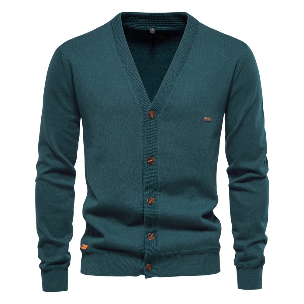 Men's V-Neck Cardigan Sweater – Slim Fit, High-Quality Knit for Business & Casual Wear