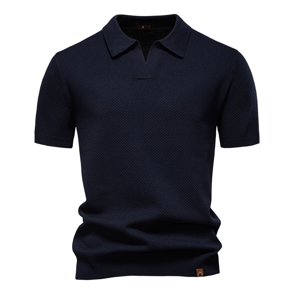 Men's Textured Knit Polo Shirt