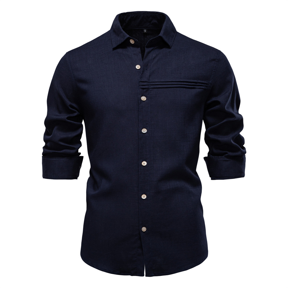 Men's Long Sleeve Linen Blend Shirt