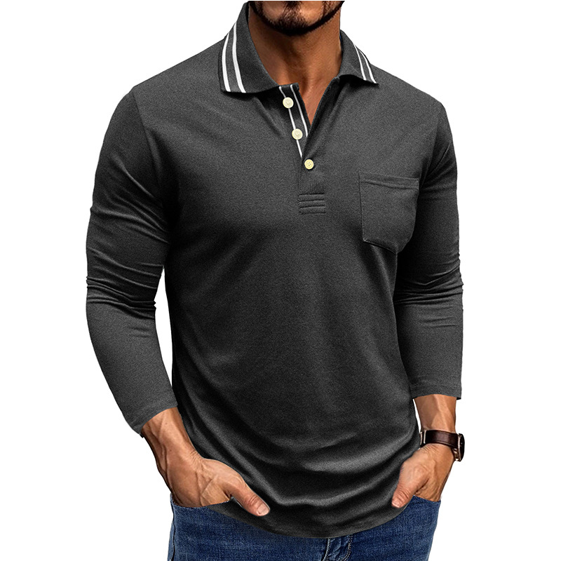 Men’s Cotton Long Sleeve Polo Shirt