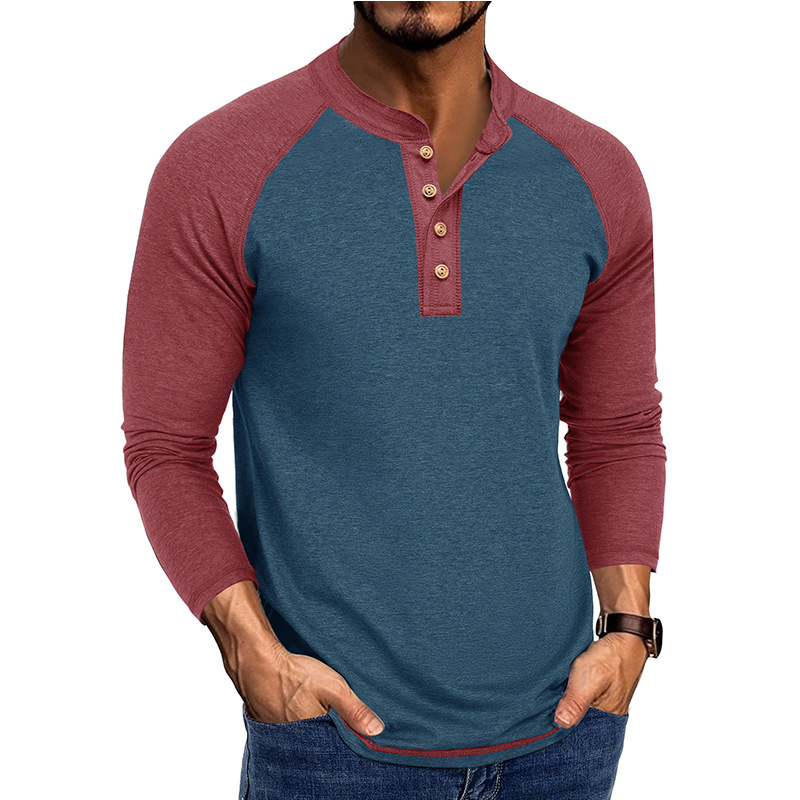 Men’s Raglan Henley Long Sleeve Shirt