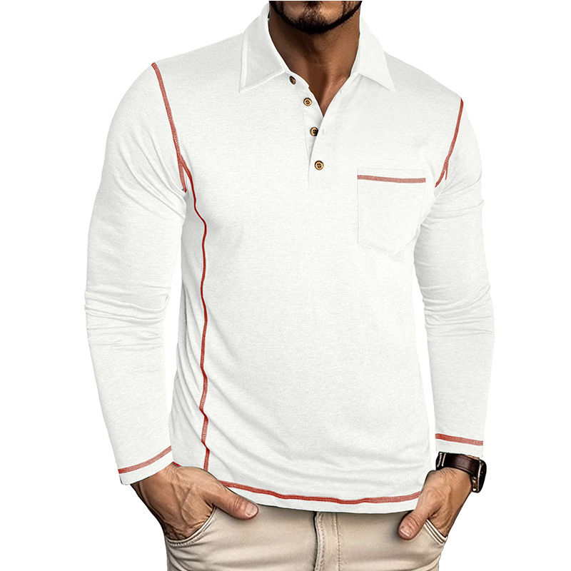Men’s Retro Long Sleeve Polo Shirt