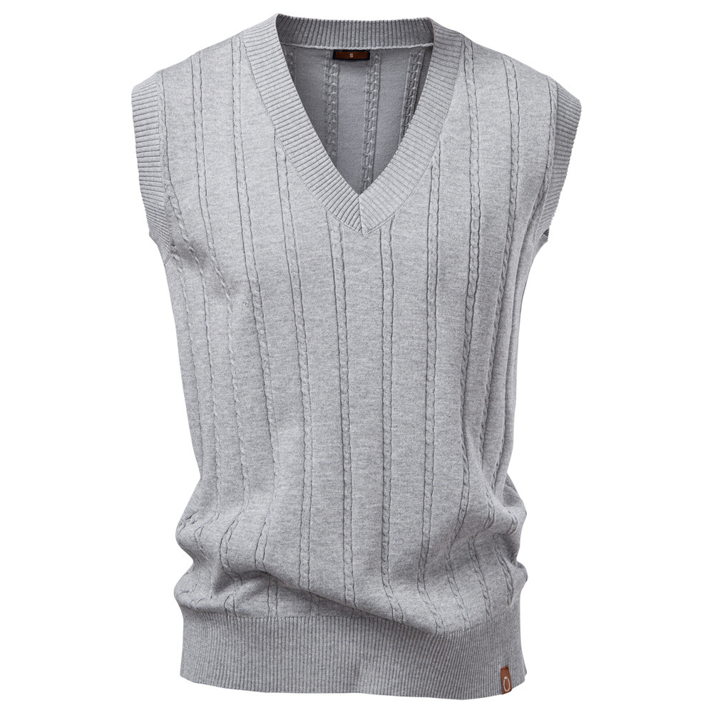 Men’s Cable Knit V-Neck Sweater Vest