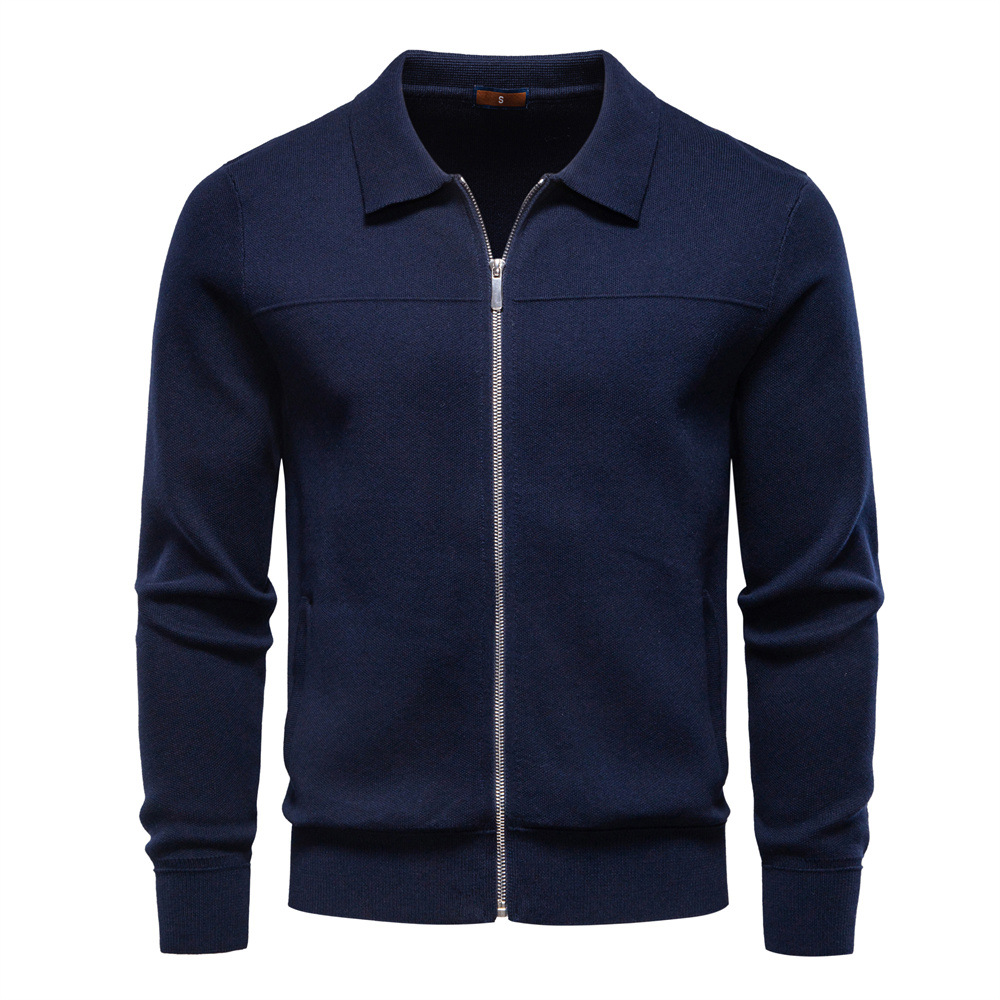 Men’s Cotton Knit Zip Jacket Cardigan