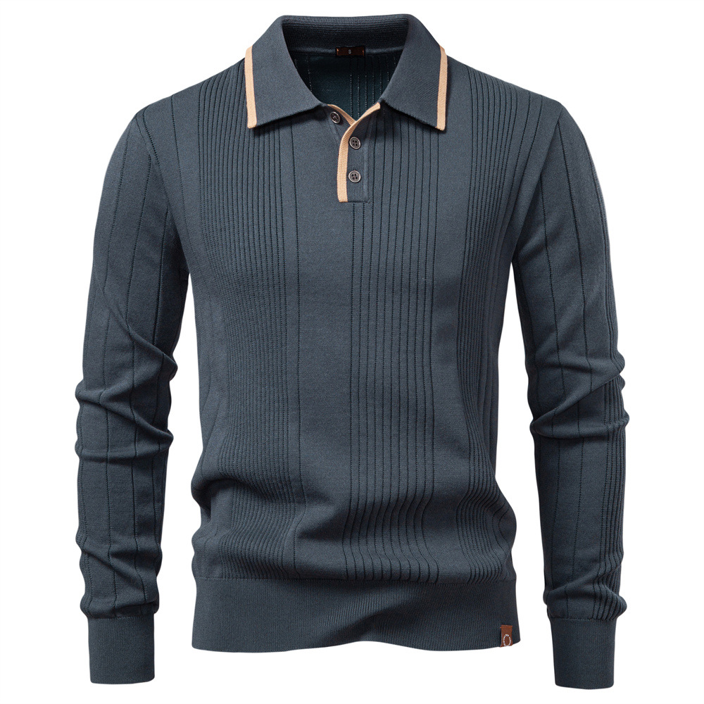 Men’s Colorblock Knit Polo Sweater
