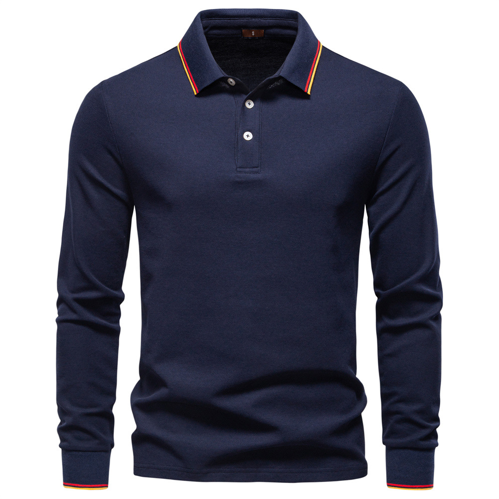 Men’s Long Sleeve Cotton Polo Shirt