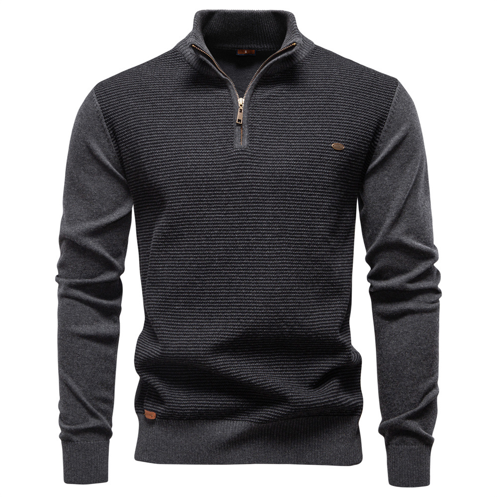 Men’s Half-Zip Cotton Knit Sweater
