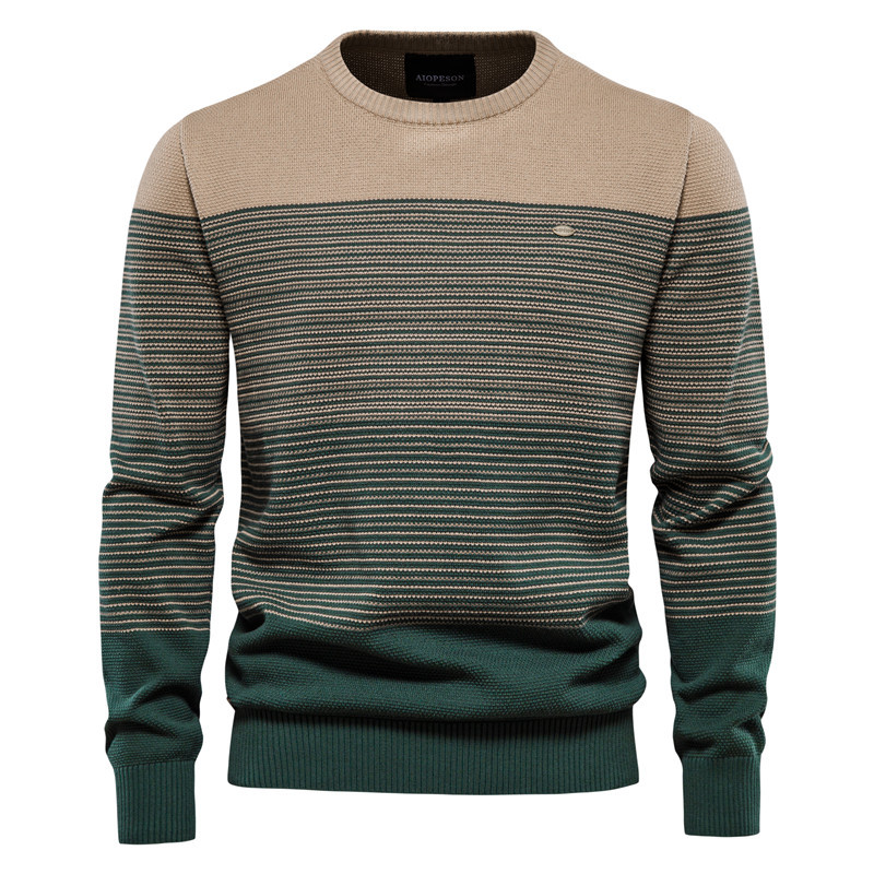 Men's Retro Striped Knit Sweater